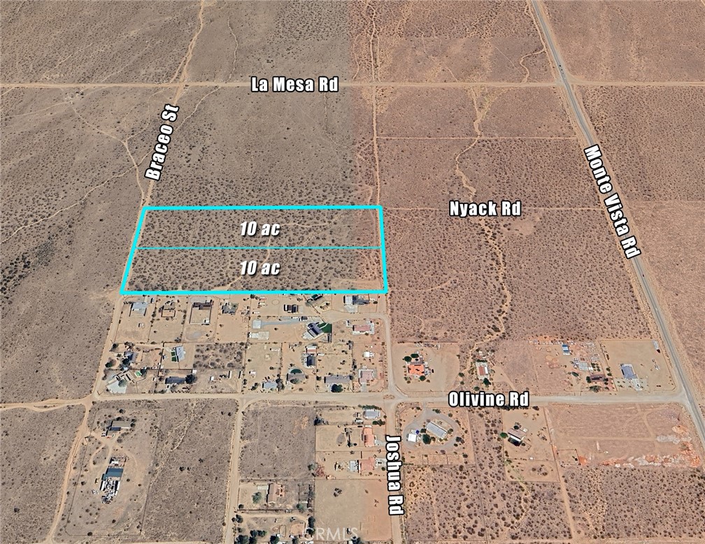 20 ac R-1 Land in the Path of Development. In this area of West Victorville, KB Home has broke ground on a 40 ac Tract (135 lots) at Monte Vista Rd & Luna Rd, Pacific Communities has almost completed their Model Homes and is currently constructing about 17 additional homes at Monte Vista Rd and Dos Palmas Rd (185 lots), and Richmond American has broke ground at Olivine & Mesa View (122 lots). Current projects are the first movement seen since 2008 in this area. Multiple projects also working on Tentative Maps. All great signs pointing towards the development of this area. The subject property. Parkview Specific Plan (owned by the Lewis Group), is located directed North and has plans for 715 homes, a 10 ac park, an 11 ac commercial center and a 12 ac school site. Snowline School District owns an adjacent 10 ac. Great opportunity to acquire land in West Victorville before development eventually takes off.