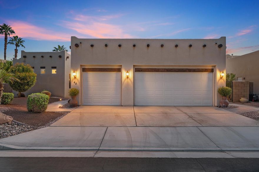 Welcome to 42 Marricopa Court located in the heart of Palm Desert in the highly desirable community known as Tucson. This beautifully appointed 4-bedroom, 3 bathroom home is situated on an oversized lot with custom designed desert landscaping that blends comfort, convenience, and style all into one.Step inside to find spacious living areas with tile flooring throughout, an expansive built-in custom book case, and a thoughtfully designed office space/4th bedroom complete with a built-in desk to accommodate the needs for those who work from home. The gourmet kitchen with island features stainless steel appliances with an open concept that flows seamlessly to the family room, complete with a fireplace and dining area that is large enough to accommodate a table and chair set with seating for four. There is also a dedicated dining room adjacent to the kitchen for those times when there is a more formal event or larger gathering. Both air conditioning units and water heater are newer enabling the home to be environmentally friendly and energy efficient. An evaporative cooling system has also been installed for even more efficiency and use during days with lower dew points.The backyard is a true desert retreat with all of the amenities one could ever want for. Enjoy the sparking pool and spa or relax on the expansive brick-paver patio and take in the beautifully landscaped surroundings. The spacious 3 car garage offers ample parking and storage.Centrally located, this home puts you within minutes of grocery stores, restaurants, schools, entertainment, and everyday conveniences. With its ideal layout, modern features, resort style outdoor living, and a low monthly HOA, this property is truly a rare find.Call 760-578-3639 today for a private showing.