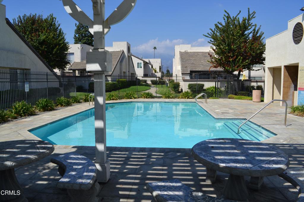 Enjoy this stunning 2 bedroom, 1 bathroom condo on a quiet street. The unit has high ceilings, wood flooring, private patio, primary bedroom with a walk-in closet. Unit comes with a gas stove, refrigerator, dishwasher, and in unit washer and dryer. Storage cabinet on the balcony, 2 gated and covered parking spaces.Complex offers green belts, pool, & spa. Close to the Ontario airport and 10 freeway at Vineyard exit.