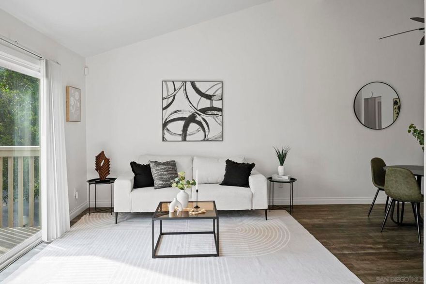 Optimally located near Lake Murray, this bright, clean condo is move-in ready! Enjoy a rare bonus—2 off-street parking spots including a garage. Features include an updated kitchen with newer appliances and high-end flooring throughout. The pet-friendly community offers a pool and spa. Minutes to SDSU, shopping, dining, and more—perfect La Mesa living!