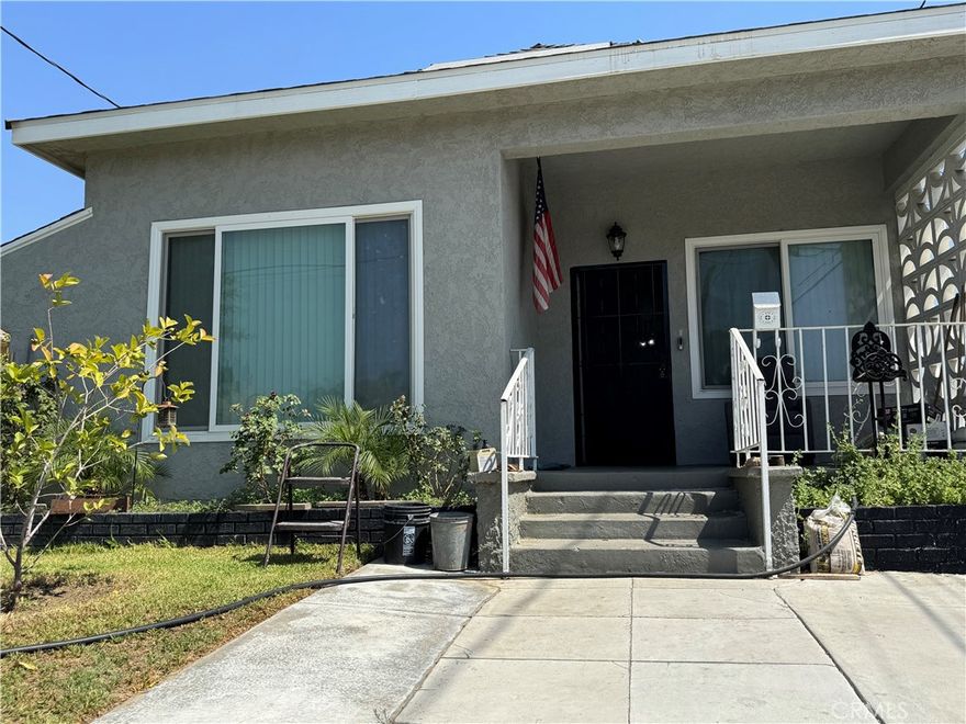 ***TWO HOUSES IN SAME LOT*** DOS CASAS EN UN LOTE***INVESTORS DREAM OPPORTUNITY*** LOW TAX***NO HOA***LOCATION***LOCATION***LOCATION***Stop!*** Look no further you've found the property that you've been looking for. ***WITH NEWER KITCHEN CABINETS, QUARTZ COUNTERS TOPS*** THE FRONT HOUSE HAS THREE BEDROOMS, ONE AND A HALF BATHROOMS 1026 SF, THE BACK HOUSE HAS ONE BEDROOM, ONE BATHROOM 674 SF, newer roof on both units,  Newer HVAC, Newer exterior and interior paint,  Newer doble pane windows, Newer vinyl plank flooring in main house, Textured ceilings, Recessed lights, Newer water heater, Living Room, bedroom, kitchen with ceiling fans, Open, remodeled kitchen with newer white cabinets with self close drawers, quartz counters tops, Indoor laundry area, nice big spacious secondary bedrooms, huge Primary suite with plenty of room with big window, All bathrooms have been upgraded, and new vanities with fresh interior paint and newer solar panels for energy efficiency and central air conditioning and heating for year-round comfort. The back yard is private and spacious covered patio perfect for relaxing, family gathering or entertaining. this beauty has a lot of potential. This beauty is in great location, close to schools, Located just minutes freeways, eating, shopping, ETC

****DON'T LET THIS BEAUTY PASS YOU BY!**
