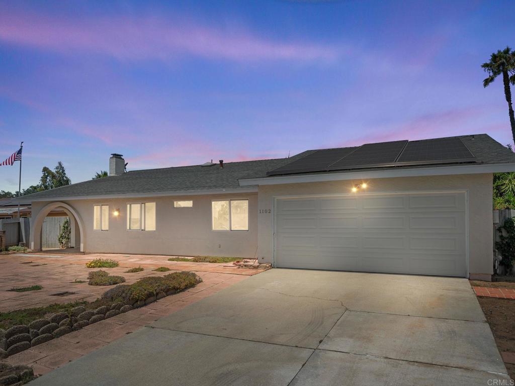 Tucked away on a peaceful cul-de-sac in the heart of Escondido, this charming home blends timeless curb appeal with thoughtful upgrades throughout. Designed with accessibility in mind, it features widened hallways and doorways for ease and functionality. The home offers three generously appointed bedrooms and a dedicated office that could easily be converted back into a fourth bedroom to suit your needs. Light filled living spaces flow seamlessly into a spacious kitchen with ample storage and a functional layout suited for everyday living. Step outside to your private backyard oasis with a sparkling pool, perfect for both relaxation and entertaining. The yard bursts with vibrant hibiscus, lavender star flowers, bougainvillea, and verbena, while mature lemon and orange trees add both beauty and bounty. Owned solar keeps electricity bills low! A rare gem offering vibrance, comfort, and convenience in the sought-after Oak Hill neighborhood.