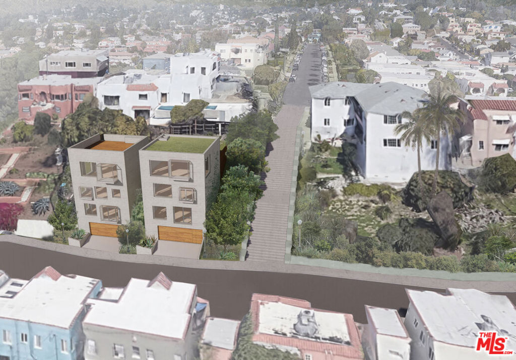 Great opportunity to build 2 architectural condo units or your architectural masterpiece in the heart of Echo Park. N of Sunset Blvd and within proximity to restaurants & shops. Architectural plans for two high-end freestanding Condos, each 3 br+3 Ba- apx 2400 sq ft, with a large deck or roof deck and two-car garage. Upslope lot with 180-degree views of DTLA &Echo Park. Plans are ready to submit to the Department of Building & Safety for building permits (permits were previously pulled but expired). The Department of City Planning had issued a Letter of Determination approving a Preliminary Parcel Map for the two dwellings to be condos. That letter has since expired, but it can be reapplied for by the new buyer. Buyer to verify with the City. Letter of Determination, Plans/Survey/Geo/etc. are available for review. (If the buyer wishes to use current plans, the buyer can be assigned an existing contract between the seller and the architect.) The city issued two new addresses for the property during the permitting process: 1317 and 1319 Laveta Terrace. Walk up the adjacent historic public staircase to check out amazing views