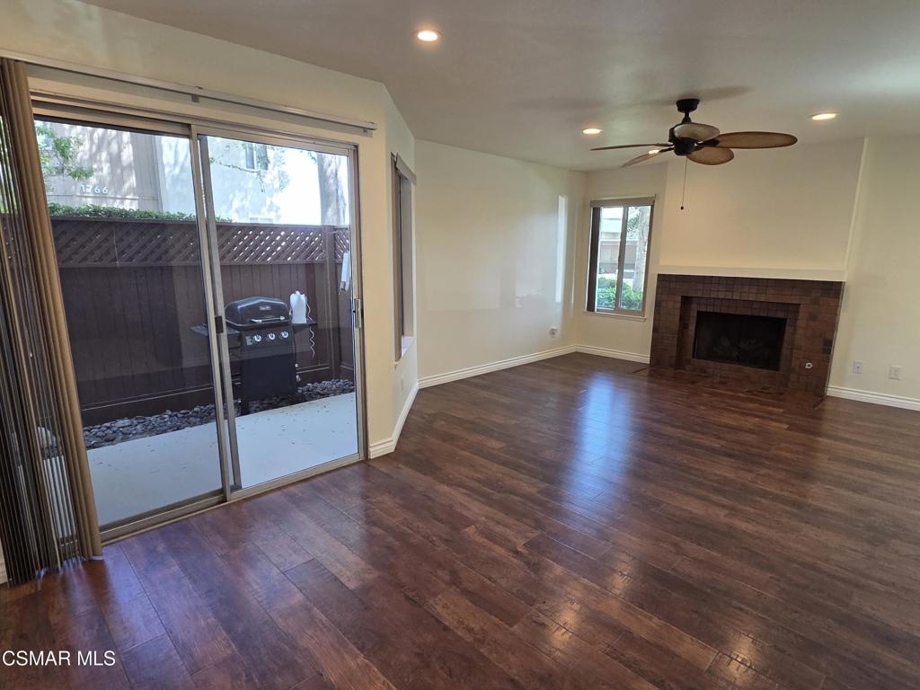 Sharp ground level 3-bedroom 2 bath condominium which features two patios. Refrigerator, washer and dryer included. In-unit laundry, Trash and water are included in the rent. Central HVAC, wood-style flooring, recessed lighting, and two assigned covered parking spaces. Master bedroom offers a large walk-in closet and dressing area. New bathroom flooring in one of the two baths. There are so many amenities to enjoy. The Sinaloa Villas offers a swimming pool, jacuzzi, tennis courts, BBQ, picnic areas and a club house. Submit on pets.