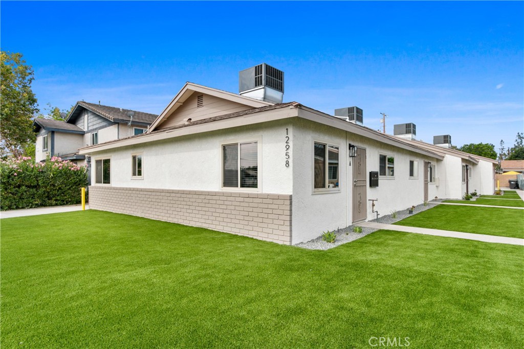 Nestled in the quiet neighborhood of Chino, your beautifully crafted home awaits. From the moment you enter you'll be greeted by an inviting open and spacious floor plan. The home features 2 bedrooms, 1 bath, and 900 sq ft of living space. The home has been completely remodeled for modern day living while retaining it's warm and inviting character. Featuring, new central HVAC, new dual pane windows, new tankless water heater, new plumbing, newer roof, luxury vinyl plank flooring, freshly painted inside and out, open floor plan, modern kitchen featuring, white shaker kitchen cabinetry, quartz counters, stainless steel appliances, recessed lighting, completely remodeled bathroom, landscaped artificial turf yard, new carport and storage sheds, onsite laundry room and much more. Perfectly situated in a wonderful neighborhood, close to your everyday needs, fantastic schools, hospitals, parks, markets, local eateries, shopping, easy access to all major freeways. Truly a remarkable place to call your new home, we invite you to come and see it today and make it yours!