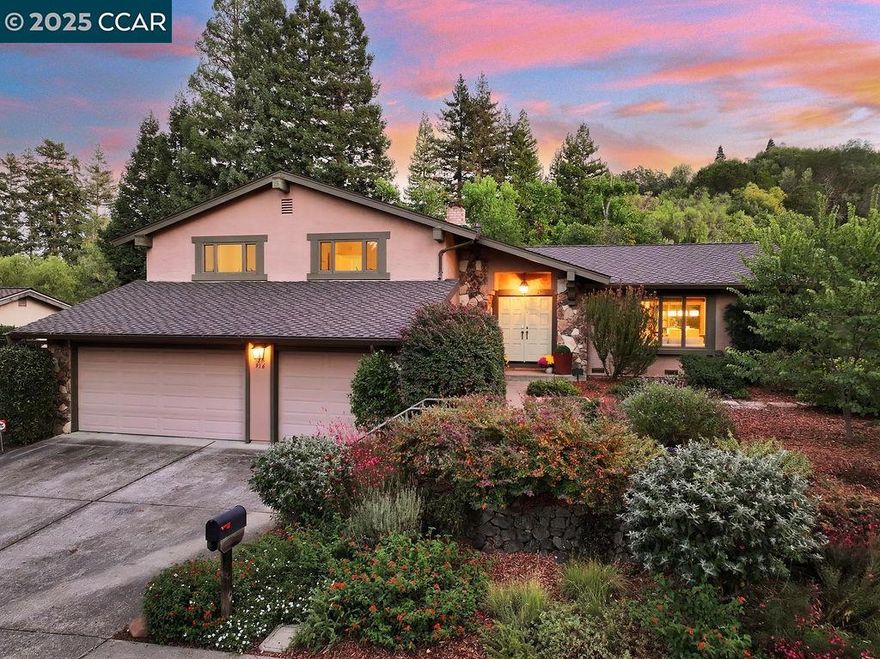 Highly Sought After Tavan Estates neighborhood with Tranquil setting & lots of Privacy on the Martinez/Lafayette Border. 4 Bedrooms, 3 Updated Bathrooms & 3 Car Garage. Formal Living & Dining Room upon entry. Step into your Updated Kitchen with Built-in Gas Stove Top, Oven & Microwave, Pantry connecting to the Dining Nook & overlooking the luscious yard. Enjoy entertaining in the Spacious Family Room downstairs with Gas Burning Fireplace & access to yard. 1 Bedroom & Full Bathroom downstairs with Laundry. Spacious Primary Suite overlooking the peaceful yard. Updated Primary Bathroom with Dual Sinks, Stall Shower, Walk In Closet & lots of storage. Entertainer’s Dream with Indoor/Outdoor Living. Luscious Yard with Deck space & opportunity to make the yard your own! Lemon & Orange Trees. Anderson sliding doors. Dual Pane Windows. Newer Roof & HVAC. HOA is $425 ANNUALLY. Walking Distance to Briones Regional Park/Trails. Minutes away from Equestrian Trails, Hiking Trails, Restaurants & Shopping. Easy commute location to freeway access & Lafayette/Pleasant Hill BART. Short distance to SF & Napa Valley. Open Sunday. December 7th 2:00-4:00