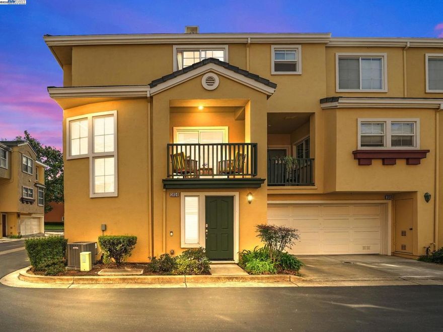 Bright Corner Townhome in Gated Fremont Community,a stylish and well-maintained 2 bed, 2.5 bath corner townhome located in the highly sought-after gated community in Fremont. Offering 1,174 sq ft of light-filled living space, this home combines comfort, privacy, and prime location in one of Fremont’s most convenient neighborhoods.The open-concept main level features hardwood flooring, a spacious living and dining area, and a beautifully updated kitchen with quartz countertops, glass tile backsplash, and stainless steel appliances. A convenient half bath is located downstairs for guests. Upstairs, you'll find two generous bedrooms and two full bathrooms, offering flexibility for families, roommates, or a dedicated office setup.Additional features include a 2-car attached garage, in-unit laundry, central A/C, and updated systems for peace of mind. Being a corner unit, the home gets excellent natural light and added privacy.HOA community offers gated security, a swimming pool, clubhouse, landscaped grounds, and ample guest parking — all for a low HOA of approximately $285/month.Just minutes from BART, major freeways (880/680/84), Pacific Commons, Tesla, and great schools — this move-in ready home is ideal for commuters,first-time buyer or investors (with no rental restrictions).