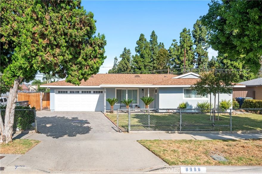 Welcome to 8989 Pembroke Ave, a beautifully updated 3-bedroom, 2-bathroom home perfectly situated in a desirable Riverside neighborhood. This move-in ready residence blends modern style, thoughtful upgrades, and outdoor living at its best.

Step inside to find an inviting open layout featuring tile flooring, upgraded baseboards, and a remodeled kitchen and bathrooms. The kitchen is a showstopper — complete with a large quartz island, quartz countertops, and sleek finishes that make cooking and entertaining effortless.

Both bathrooms have been tastefully remodeled, offering contemporary fixtures and clean design. The home also includes an attached garage and a new roof (installed last year) with upgraded attic insulation for year-round comfort and efficiency.

Outside, enjoy your own private retreat with a sparkling pool featuring a Baja shelf and slide, finished in durable Pebble Tec. The paved driveway with dual entrances allows for easy pull-through access, and the new wood fencing, fresh landscaping, trees, and irrigation system complete the outdoor perfection.

Conveniently located near California Baptist University (CBU), Tyler Galleria, Riverside Airport, popular restaurants, and easy access to the 91 Freeway, this home offers both comfort and convenience.