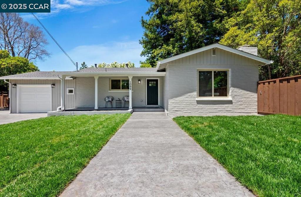 Welcome to 1099 West Holly Drive — A charming, fully renovated home tucked away at the end of a quiet lane in one of Walnut Creek’s most desirable and convenient locations. This 2-bedroom, 1-bath gem offers 952 sq ft of thoughtfully updated living space on a spacious, beautifully landscaped lot with an attached garage and in home laundry. Enjoy peace and privacy just minutes from top-rated schools, walking trails, gyms, shopping, and dining. Nearly every detail has been updated: new roof, dual-pane windows, HVAC, hot water heater, appliances, new concrete driveway and walkways, interior/exterior paint, flooring, and fully remodeled kitchen and bath. Whether you're relaxing under the mature trees or entertaining in your stylish new space, this move-in-ready home offers the perfect blend of comfort, style, and location. Don’t miss this rare opportunity in central Walnut Creek!