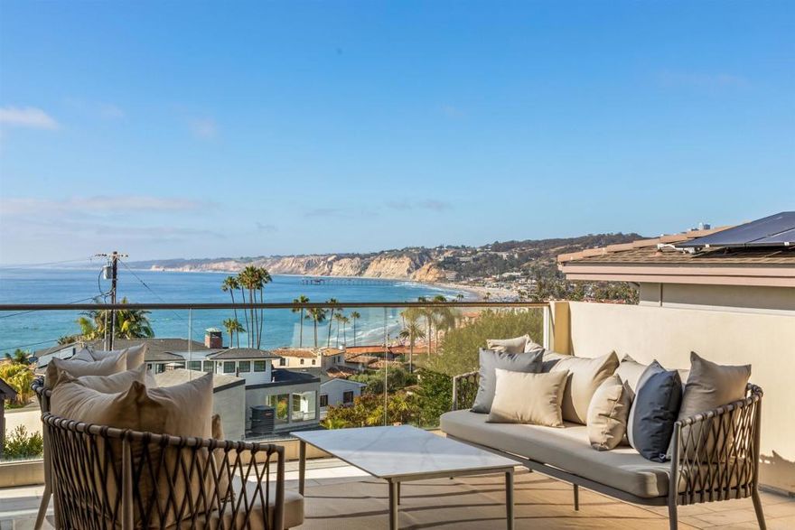 Referred to as Laule‘a this residence exudes what this Hawaiian word embodies-peace + tranquility. Perched just a block to the sandy beach of La Jolla Shores, this contemporary, custom built residence is more than a home, it’s a lifestyle. Synthesizing West Coast Modernist design with organic tropically influenced materials, creative placement of stacked stone, use of tropical and low-water landscaping there is a seamless flow between indoor and outdoor spaces. Designed to accentuate the home's proximity to the ocean and the Shores neighborhood ethos—one of sand, surf, community, and connection with nature. Key Features: 4 bed, 3 full baths, 3 half baths, dedicated office, elevator, solar, 4 lanais, pool + spa, so close you can hear the waves!