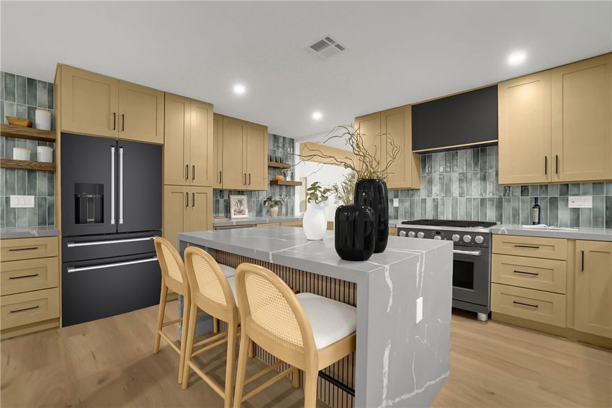 Stunning Designer-Remodeled Home in “The Woods” Community of Lake Forest. 

Completely reimagined from top to bottom, this exceptional 5-bedroom, 2.5-bathroom residence offers approximately 2,900 sq. ft. of luxurious living space on a generous 7,100 sq. ft. lot. Nestled on a quiet, interior street within the highly sought-after “Woods” neighborhood, this south-facing home blends modern elegance with the tranquility of its natural surroundings.

The interior was gutted and rebuilt with premium designer finishes throughout. The kitchen is a showpiece, featuring matte gray marble waterfall countertops, high-end cabinetry, matte black GE Café appliances, and a custom-built range hood. The kitchen flows seamlessly into the breakfast nook and family room, creating an inviting open-concept living space. A separate formal living and dining room provides the perfect setting for entertaining larger gatherings.
The spacious master suite impresses with a large walk-in closet, solid white oak wood barn doors, and a spa-inspired bathroom boasting a custom glass shower enclosure, stand-alone soaking tub, and dual vanities. Secondary bedrooms are generously sized, while the secondary  bathroom offers dual sinks, designer tilework, and a custom shower/tub enclosure. A downstairs bedroom adds flexibility for guests or a home office.

A versatile FlexSpace provides options for yoga, study, or additional storage. The 3-car garage, refreshed landscape and hardscape, and new interior and exterior paint complete the package.

Additional highlights include new dual-pane windows, solid white oak wood interior doors, luxury vinyl plank flooring, designer carpet, recessed lighting with fan boxes in every bedroom, newer HVAC, new water heater, and a 200-amp electrical panel. 
Enjoy resort-style living with exclusive access to the nearby Sun & Sail Club—featuring pools, tennis courts, pickleball, fitness center, clubhouse, and scenic walking trails—all just a short walk away. With only a few streets in this secluded section of The Woods, this rare offering combines luxury, privacy, and an unbeatable community lifestyle.