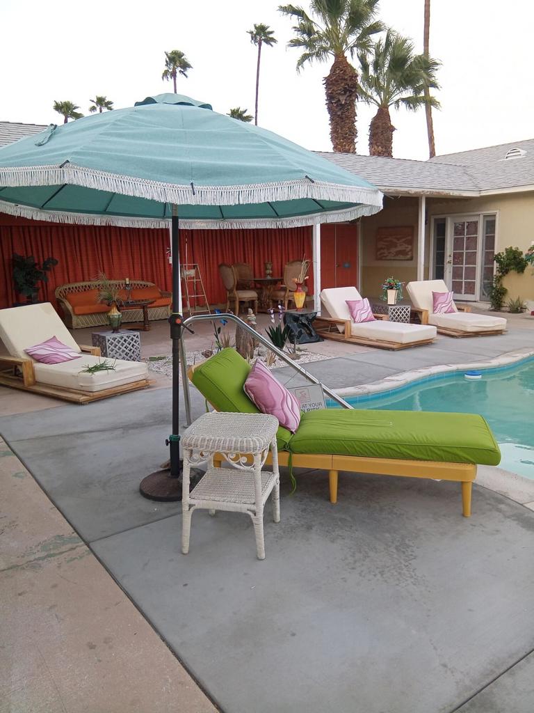 Available immediately! Fantastic location! This chic remodeled modern condo is in the heart of Palm Springs! This updated turnkey furnished 2 bedrooms 2 bath condo includes utilities. The kitchen features quartz counter tops and stone flooring, living room has a fireplace with marble flooring, updated bathrooms and a private spacious patio with mountain views.