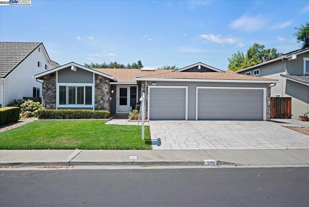Located on a private court, this beautiful single-story 4-bedroom, 2-bathroom home offers comfort, style, and convenience in the coveted Pleasanton Meadows neighborhood. The open floor plan features an updated kitchen with stainless steel appliances, Bosch double oven, gas cooktop, farmhouse sink, granite countertops, subway tile backsplash, large center island, hardwood floors, and a walk-in pantry. The formal living room showcases vaulted ceilings and wainscoting, while the family room includes a cozy gas-insert fireplace with an updated mantel and French doors leading to the backyard. Additional upgrades include wood shutters, updated interior doors and moldings, tall baseboards, and recessed lighting throughout. The spacious primary bedroom offers a walk-in closet and a slider to the outdoor patio. All bedrooms include closet organizers. The backyard features a grass area with automatic sprinklers, a patio for relaxing or entertaining, and a side yard with a fenced dog run for added convenience. Other highlights include a 3-car garage, an indoor laundry room, and access to the Pleasanton Meadows Cabana Club with a pool, tennis courts, playground, greenbelt, and BBQ area. Ideally located close to parks, top-rated schools, shopping, dining, and major Bay Area routes.