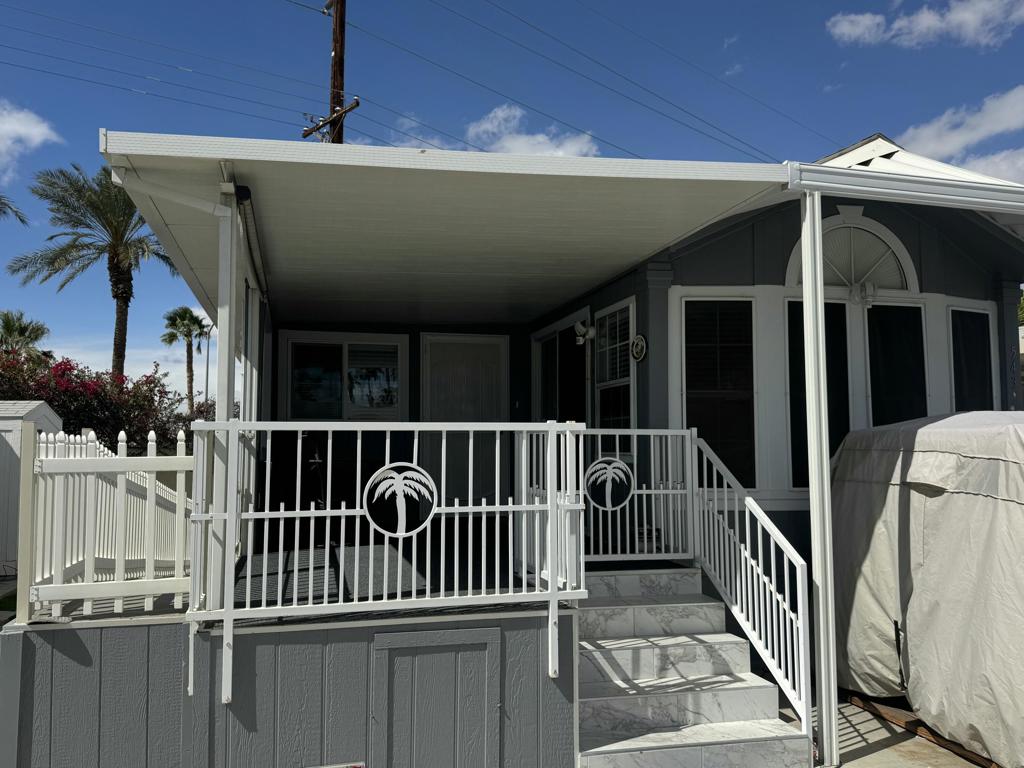 Charming Park Model in the Highly Sought-After Rancho Casa Blanca Community!This beautifully updated park model home is nestled in the desirable, 80-acre Rancho Casa Blanca community, offering an exceptional lifestyle with everything you need right at your doorstep. Meticulously maintained with over $20,000 in recent upgrades, this home showcases true pride of ownership.Step inside to discover fresh new flooring throughout, updated blinds, modern countertops, and brand-new kitchen appliances, including a stove and microwave. The high-efficiency oversized air conditioner ensures comfort year-round. The washer and dryer, conveniently located in the shed, add to the home's functionality, while a wheelchair ramp and security screen doors offer added accessibility and peace of mind.Rancho Casa Blanca Community Amenities:Free Golf to enjoy year-roundFitness Center for a healthy lifestylePickleball and Tennis Courts for recreational funPools and Spas to relax and unwindBocce Ball Court, Billiard Room, and Horseshoe Pit for social gatherings2 Large Clubhouses and 4 Satellite Buildings offering over 60 clubs and classes!For your safety and peace of mind, the community is guard-gated with security patrols. Whether you want to relax or engage in activities, this community has it all, and with a golf cart, you can easily zip around and enjoy everything it has to offer.Don't miss out on this incredible opportunity! Call today to schedule a showing and experience this gem for yourself.