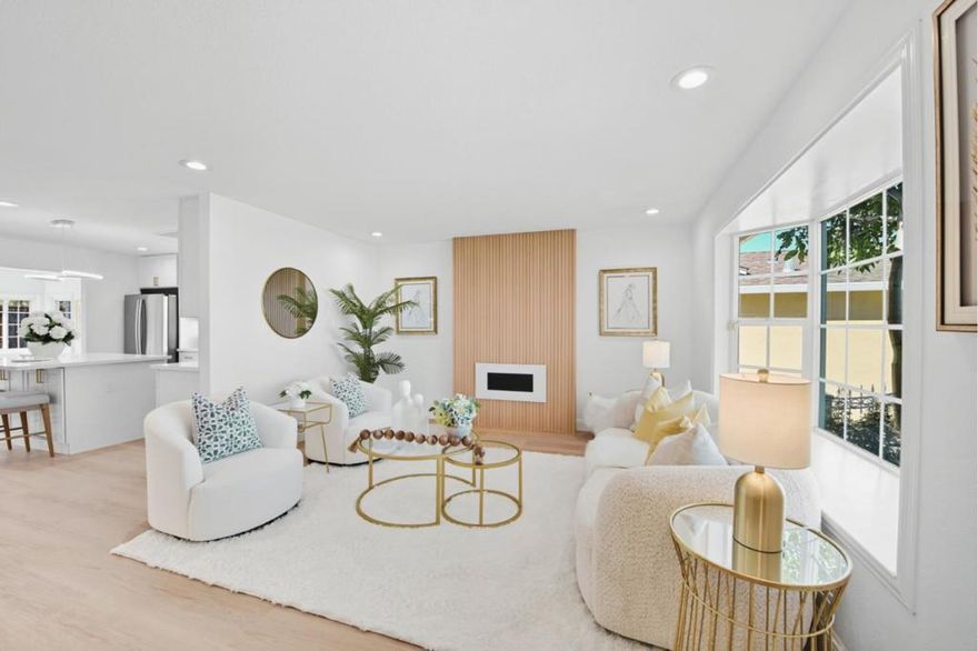 Beautifully Renovated Home. This stunning residence has been updated with a brand-new roof, new flooring, modern cabinets. A stylish kitchen island with sleek white pendant lights, a contemporary electric fireplace, a new central A/C , a new water heater, GE appliances, and fully remodeled bathrooms featuring chic dual lighted mirrors. Fresh interior and exterior paint further enhance its modern appeal. The home is thoughtfully designed with two distinct areas: Expansive Living Area: A spacious, open-concept layout that seamlessly connects the living room, the expansive kitchen, and the family room combined with the dining area. It creates a bright and inviting space that brings the family togetherblending modern convenience with the warmth of traditional gatherings.  Resting Area: Four cozy bedrooms and two beautifully updated bathrooms offer comfort and privacy, making it the perfect retreat. The backyard is wide, level, and easy to maintain, with vibrant flowers and a clean, elegant look. Prime Location: Conveniently situated near major roadways, and with easy access via Dumbarton Bridge (CA-84), just 2025 minutes to Menlo Park, Palo Alto, Stanford, and the headquarters of Meta (Facebook) along with many other major tech companies.