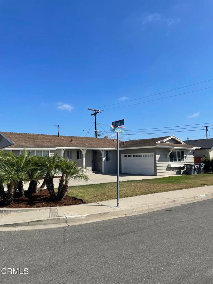 Fresh paint and carpet in this well kept 3 bedroom 2 bathroom home.  Corner location with large driveway and 2 car garage.  Good size yard with concrete patio area.  Laundry hook ups in the garage and regular gardener service provided.