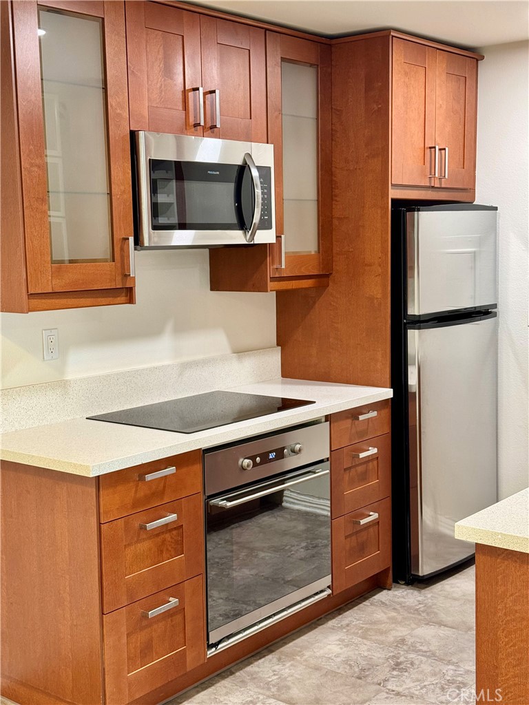 Recently renovated in a gated Hermosa Surf Condominium complex. This 1 bed/1 bath has granite counter tops and updated cabinets in kitchen as well as stainless steel appliances. The unit has solid flooring throughout, new windows, sliding doors and security screen, ample storage. Water & sanitation included in rent. Amenities of the condo include updated laundry facilities, pool, hot tub, sauna, fitness center, 2 viewing decks and party room. Mailboxes and laundry are both located within the security of the gated complex. Hermosa Surf is within walking distance to the beach, numerous shops, restaurants and nightlife on Pier Ave. The jogging green belt is located just behind the building on the other side of Ardmore Ave, a short walk from the unit. Enjoy the best that Hermosa Beach has to offer just outside your front door.