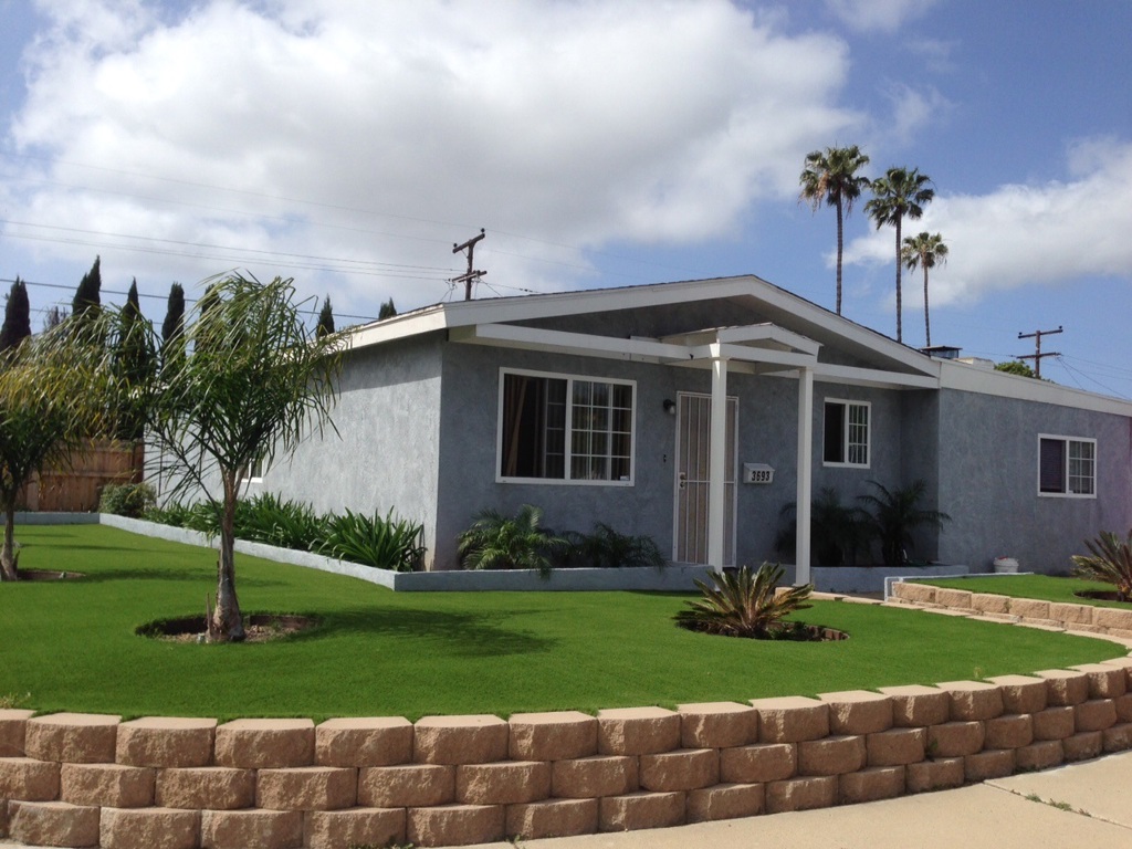 HUGE price reduction! North Clairemont home centrally located. Huge corner lot with a great potential backyard. Walk to Clairemont Square. Owner's renovation projects include: Replacing underground sewer lines with ABS pipes for both bathrooms; crown molding; wood fence; wood flooring throughout; frame-less shower; kitchen cabinet and granite counter-top; tool and workman shed; tropical front yard with palm tree and synthetic lawn. Garage has been converted to large family room with fireplace. Neighborhoods: North West Claremont Equipment: Dryer, Range/Oven, Shed(s), Washer Other Fees: 0 Sewer: Sewer Connected Topography: LL
