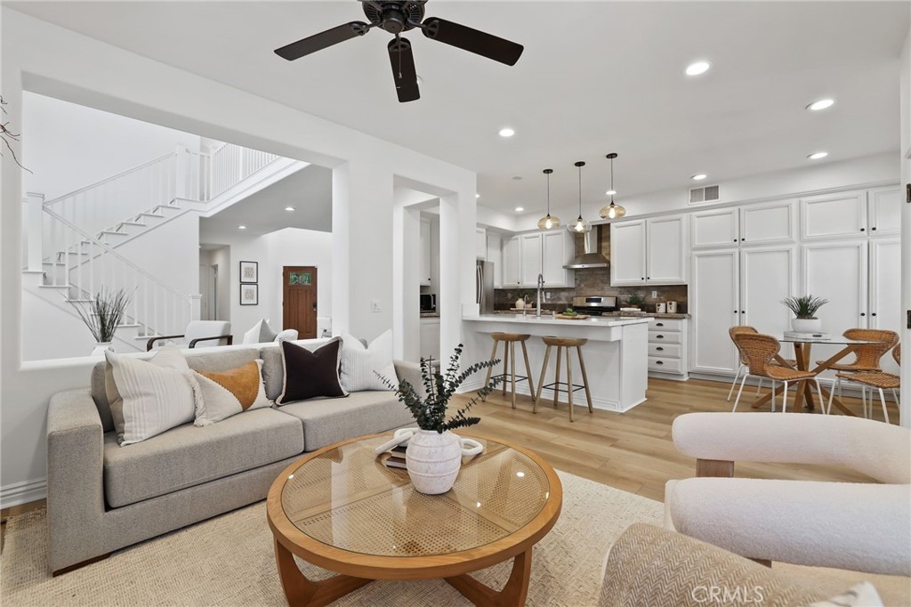 Designed to Embrace California’s Indoor Outdoor Living, Sophistication and Elegance are the Hallmarks of this Impeccably Designed 3 Bedroom 2.5 Bathroom +LOFT Home. Featuring Stunning Upgrades in every direction, this beautiful home has everything you have been looking for and more! The Elegant Curb Appeal and Lush Landscaping does not go unnoticed as you grace the Stone Walkway leading you to the front door. Upon entry the Modern Upgrades and On-Trend Designs are immediately noticed with Light Neutral Toned Luxury Vinyl Flooring Throughout The Entire Home, Stunning Designer Light Fixture, and Soaring Two-Story Cathedral Ceilings allowing for an abundance of Natural Light to flood the home. The Spacious Great Room and Designated Dining Area providing the Perfect Ambiance for your daily routine. The Chef's Kitchen features Stainless Steel Appliances, Upgraded Quartz Countertops, Designer Tile Backsplash, Designer Pendant Lights, On Trend Hardware, Beautiful Upgraded Extended White Cabinets and a Charming Breakfast Nook. Enjoy the adjacent Family room with an Inviting Fireplace and plenty of space to entertain. Continue outside through the French Doors and relax under the shade of the Elegant Overhead Trellis. Enjoy the benefits of a Built In BBQ Island and multiple seating areas. The Lush Landscaped backyard features the ideal Tranquility and Privacy with Beautiful Greenbelt views and no direct rear neighbors. The Spacious Laundry Room and half bath round out the first floor. Continue upstairs and notice the Upgraded Stair Banister with Elegant Wood Detailing. Three Spacious Bedrooms, Two On Trend Renovated Bathrooms and a Multi Use Loft w/ an Illuminating Skylight welcome you the Second Floor. Start your new wellness routine in the Opulent Primary Suite Retreat with High Ceilings, Views of the Lush Backyard, Walk-In Closet, Renovated Spa Like Primary Bathroom with Designer Tile Detailing, Dual Vanities, Restorative Glass Walk-In Shower and Relaxing Bathtub.
Additional Upgrades include NEWLY INSTALLED HVAC SYSTEM, Plantation Shutters, Multiple Ceiling Fans, and a Spacious 2 Car Garage with Storage. The attention to detail and incredible condition of this property can not be overlooked! Beautiful Home..Come see this one in person!