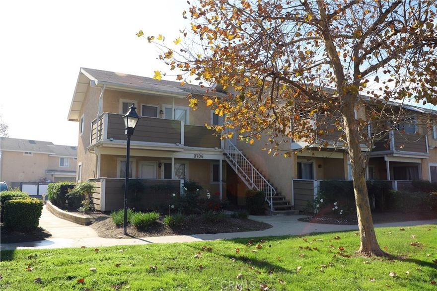 Attention investors and first-time home buyers! This turnkey lower-level studio condominium is a rare end-unit gem in the highly desirable Creekside community of Ontario, offering 340 square feet of smartly designed living space with exceptional privacy and convenience. Situated on the ground floor, the unit is just a short walk from the association swimming pool, peaceful lake, lush greenbelts, and scenic hiking trails, while being only a quick two-minute drive to the 60 freeway for effortless commuting. Inside, you’ll find a functional kitchen featuring granite countertops, electric stove, dishwasher, and refrigerator. Best of all, the in-unit laundry is a breeze with newer front-load stackable washer and dryer, so you’ll never need to visit a laundromat again. The home includes all appliances, one assigned carport directly behind the unit with a large storage cabinet, a cozy front patio, and plenty of guest parking on the street or in the community. HOA fees cover water and trash for true low-maintenance living. One of the best locations in the complex, this move-in-ready opportunity is perfect for downsizing, first-time buyers seeking an affordable starter home or investors looking for strong rental potential in a resort-style community that offers multiple pools, tennis and volleyball courts, and parks. Don’t miss this chance to own a beautifully updated piece of Creekside living—priced to sell fast!**Price improvement. Seller is in escrow with a replacement property***