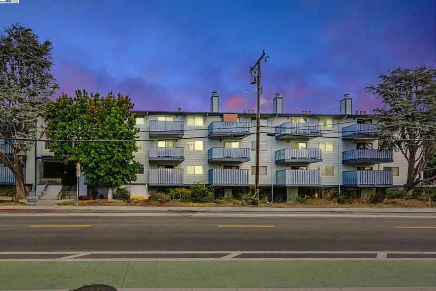 Welcome to this move-in ready, top floor end unit condo with freshly painted interiors and sleek laminate flooring throughout. The updated kitchen showcases quartz counters, stainless steel appliances, and custom cabinetry with plenty of storage. Both bedrooms offer generous sized closets, while the remodeled bathrooms feature custom vanities and beautifully tiled showers. Step onto your private balcony to enjoy peaceful foothill views perfect for morning coffee or evening unwinding. This property is a commuter’s dream walking distance to South Hayward BART and just minutes from 880, San Mateo Bridge, Silicon Valley shuttle stops, hiking trails, shopping centers, and beloved local eateries. Located in a secure gated community with assigned parking, this home is the perfect blend of comfort, style, and low maintenance living.