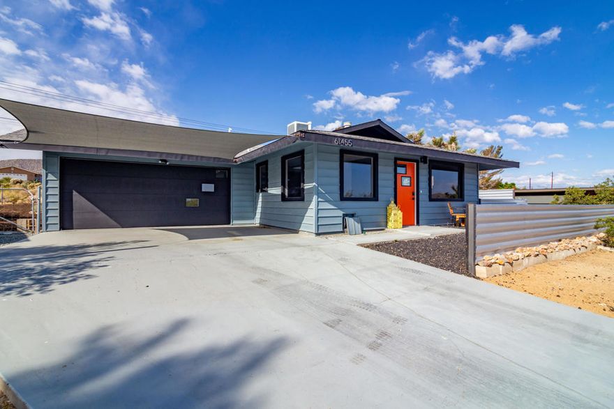 Mid-Century Modern Retreat in Joshua Tree VillageStep into desert living with this turnkey mid-century gem, ideally located in the prestigious Joshua Tree Village neighborhood. Thoughtfully renovated and beautifully styled, this home is perfect as a primary residence, vacation escape, or ready-to-go Airbnb investment.Just minutes from the entrance to Joshua Tree National Park and within walking distance of the famed Joshua Tree Saloon, the property blends convenience with comfort. Inside, you'll find two spacious bedrooms and two modern bathrooms. The primary suite features a spa-inspired bath with a large walk-in shower, while the second bedroom opens directly to a private patio, ideal for indoor-outdoor living.The sleek galley kitchen comes complete with new stainless steel appliances and ample counter space, making it both functional and inviting. Outside, enjoy a generous backyard with sweeping desert views, a fire pit with built-in seating, and plenty of room for entertaining or stargazing.Offered move-in ready with curated designer furnishings, this home makes it easy to start enjoying the Joshua Tree lifestyle or launch a successful short-term rental.Don't wait, opportunities like this in Joshua Tree Village are rare! Seller financing / lease-to-purchase available