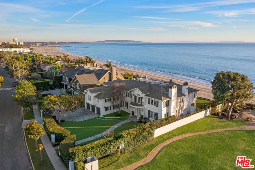 Located in the prestigious Huntington Palisades, with a rare ocean view oversized lot, sits this private, gated pristine Traditional home boasting unobstructed views that stretch from Palos Verdes to Malibu. Inside features include a theater, gym, chef's kitchen, formal living and dining room, six bedrooms, six-and-a-half bathrooms, and a primary suite that makes you feel like you live in an oceanfront hotel. An amazing flow capitalizes on California indoor-outdoor living. With endless ocean views from the pool, spa, and fire-pit, this home makes entertaining easy. A unique glass pool cover allows for extra entertaining space when needed.  Enjoy a private sunset show every night from your home.