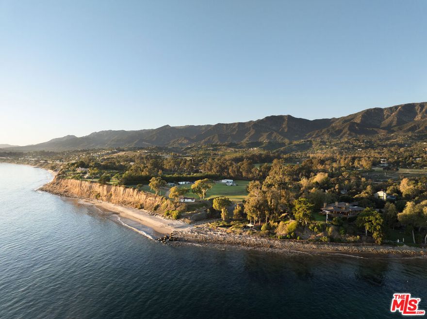 Set along the coveted shores of Padaro Lane, Rancho Carioso is a truly one-of-a-kind, approximately 4.2-acre oceanfront sanctuary offering the rare privilege of nearly an acre of private beach and direct access to the legendary Loon Point surf break. Zoned for nine horses, with a private equestrian trail leading directly to the sand, this is one of the only coastal properties in California where you can ride freely along the shoreline at any hour of the day. The property's exceptional coastal lifestyle unfolds effortlesslydock your yacht just offshore and tender in, launch jet skis and kayaks from your backyard, or take an ATV down to your private beach cabana. The single-level 3-bedroom, 3.5-bath residence blends contemporary elegance with coastal serenity, featuring sun-drenched interiors and sweeping ocean views. A 1,000-square-foot detached garage provides flexible utility, while multiple build-ready sites invite possibilities for a pool, sport court, or guest house.Surrounded by avocado and citrus trees, a private hiking trail, and a fully irrigated landscape, the estate enjoys endless vistas of the Channel Islands and the Pacific beyond. Located minutes from the Rosewood Miramar Beach Resort, the Santa Barbara Polo & Racquet Club, and a private airport, Rancho Carioso is the last true beachfront ranch estate in Southern Californiaan irreplaceable legacy property that embodies freedom, privacy, and the timeless spirit of the California coast.