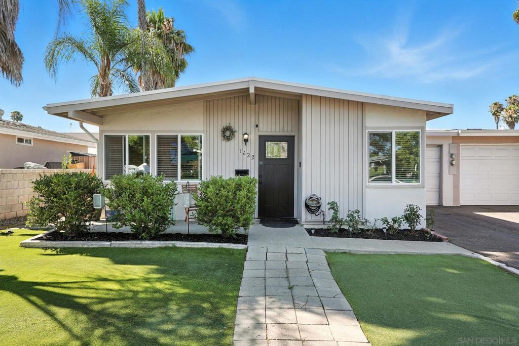 Welcome to 1622 Cherry Place, a charming single-family home located in the heart of Escondido. This 2 bed, 1 bath home offers a layout that’s perfect for those seeking simplicity and comfort in a great neighborhood! Large windows in the living room bring in natural light, creating a bright and welcoming atmosphere. A long kitchen peninsula provides generous counter space for cooking, gathering, or casual dining. The bathroom includes modern fixtures such as a sleek shower head, modern sink, and built in storage above the toilet for added convenience. Additional highlights include a ductless mini split system, a dedicated laundry area for washer and dryer, and modern ceiling fans. The attached garage offers built in shelving for extra storage, while the spacious covered backyard patio is perfect for relaxing or entertaining, complete with a large producing orange tree! Whether you're a first time buyer or looking for a property with potential in a vibrant community, this is a wonderful opportunity to own a home in one of Escondido’s classic neighborhoods, with no HOA fees and timeless charm!