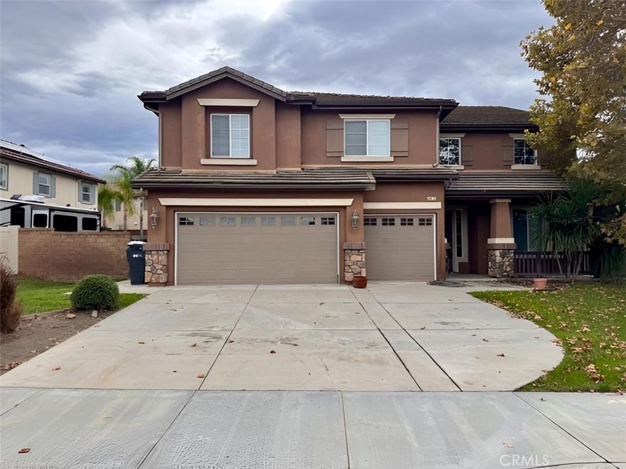 This beautiful Northstar Ranch home in Murrieta features 5 bedrooms, 4 bathrooms, and a 3 car garage. As you enter, you’re welcomed by the spacious living room and formal dining area, highlighted by high ceilings and abundant natural light. The large kitchen offers upgraded countertops, ample storage, an island, a walk-in pantry, and a bright breakfast nook. It opens to the expansive family room, complete with a cozy fireplace. Just off the family room is a convenient built-in desk area, perfect for studying or working from home. A downstairs bedroom and full bathroom provide excellent flexibility for guests or an office. The laundry room, equipped with a sink, is also located on the main floor. Upstairs, the expansive primary suite includes a luxurious bathroom with dual sinks, a soaking tube, walk in shower and a generous walk-in closet. A huge bonus room offers endless possibilities—game room, home theater, playroom, or additional living space. The backyard is well-sized and features a lawn, ideal for outdoor enjoyment. This home is available now. Schedule your showing today!