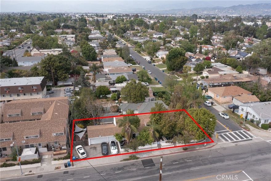 Price Adjusted!!! Burbank Blvd. Just east of 170 fwy.  Great rental location w/ low rents.  Constructed 1957 - corner lot.  5,313 sq. ft. Triplex all 2 bedroom with one and a half baths.  All units have small yard.  Location near all tings NOHO!!