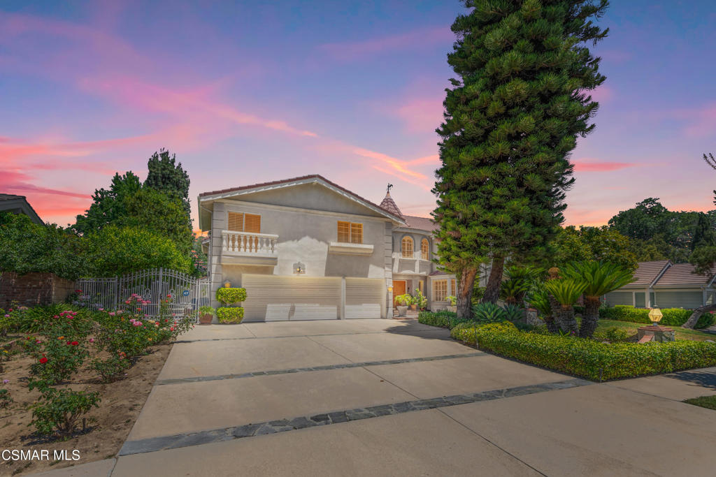 Hidden at the end of a quiet cul-de-sac, this privately built estate isn't just large--it's unapologetically grand. Designed and constructed by the original owner in 1988, every inch of this home was created with scale, substance, and permanence in mind.Walk through the double doors and you're greeted by a sweeping formal living room that feels more like a ballroom--soaring ceilings, oversized windows, and space to breathe. The formal dining room can easily seat 14 without breaking a sweat. The family room is massive, anchored by a built-in bar that belongs in a country club, not a house. There's a downstairs bedroom with its own private backyard access and a full bath just across the hall--perfect for guests or long-term stays. And yes, there's a dedicated sewing or craft room, because homes like this don't forget the details.Upstairs? All four bedrooms are suites. Not just 'has a bathroom' suites, but proper retreats--with huge walk-in closets and bathrooms the size of most apartments. The primary is its own world, complete with a private sitting room, fireplace, and a bonus 'baby' room that could easily become a yoga room, second closet, or whatever else your life requires.And then... the lot.Nearly half an acre of private, flat land--quiet, usable, and bathed in sun. There are mature fruit trees, hidden corners to escape into, and enough room to host a hundred people without feeling crowded. Add in RV access and a detached workshop that's begging to be an ADU, studio, or guest house.This is one of those rare homes where the space, the setting, and the bones all hit. Just minutes from Porter Ranch, prime hiking trails, and The Vineyards' luxe dining scene--but still tucked into one of the Valley's most private pockets.It's not just big. It's a whole world of its own.Please note: Trust sale - no court confirmation required.