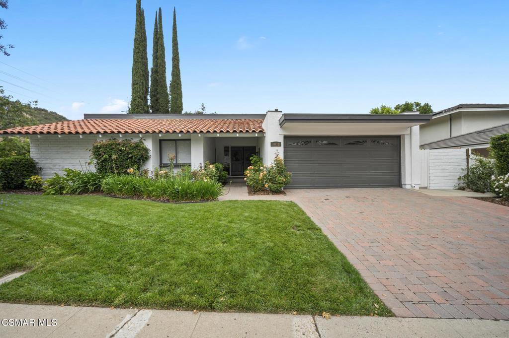 This updated Hacienda Style home shows even more beautifully in person. Located in the desirable Foxmoor Neighborhood in Westlake Village, this stunning four-bedroom, two-bathroom home offers a carefully designed floor plan that truly makes sense. With seamless flow between the living room, family room, and kitchen--all opening through French doors to a private backyard--this home is perfect for both relaxed living and effortless entertaining. Step outside to your own backyard retreat, where a recently refinished sparkling pool with brand-new heater provide year-round enjoyment. Inside, the home is bright and airy, featuring vaulted ceilings, custom moldings, recessed lighting, and stylish updates throughout. Enjoy new flooring, cabinetry, doors, ceiling fans, and central air conditioning for year-round comfort and ease. The private primary suite provides a tranquil escape, while three additional generously sized bedrooms offer flexibility for family or guests. The updated kitchen and bathrooms boast sleek finishes and modern fixtures, including a new Fisher & Paykel two-drawer dishwasher and a new gas oven--perfect for home chefs. A newly installed garage organization system adds extra functionality and storage. Every inch of this exceptional Foxmoor home reflects thoughtful updates designed for both style and everyday comfort. Ideally situated in close proximity to Westlake Elementary School, scenic parks, upscale shopping, and dining options in the heart of Westlake Village. Truly, a home that has it all.