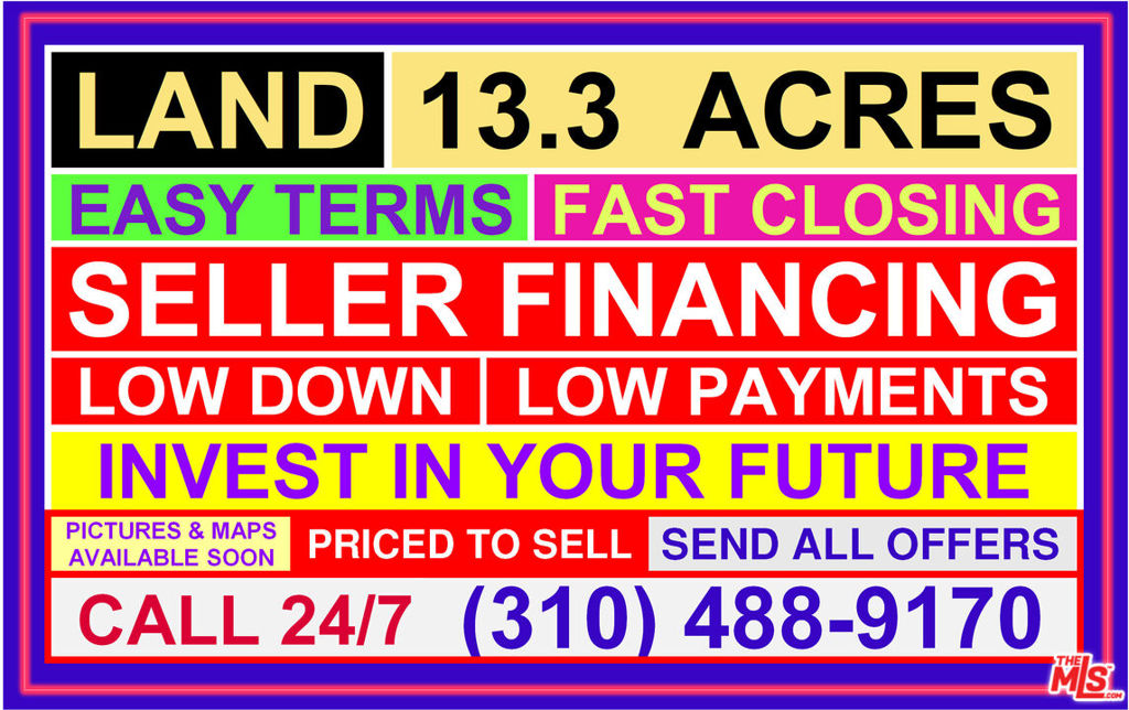TRANSMISSION LINE - Under the Newly Built and Expanded High-Capacity Transmission Lines, within Close Distance to California Highway 14 (CA-14) in Mojave. Ideal for Community Solar. Zone: A-1 Limited Agriculture 7-20 Acres. Size: 13.23 Acres, 1,335' x 665', APN 225-321-36, GPS coordinates 35.175710,-118.108530.