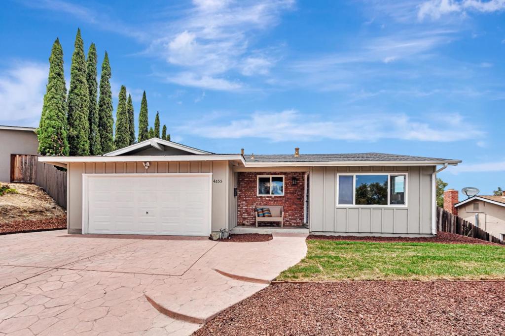 Welcome to beautifully remodeled 4655 Paloma Ave! This home sits on a picturesque street with beautiful views of the rolling hills. The property has 4 bedrooms and 2 full bathrooms on a 6,600 sq. ft. lot. The kitchen, bathrooms and roof are brand new! Large dual pane windows throughout the home allow for an abundance of natural light. The kitchen has a gas cook top and quartz countertops. A dining area next to the kitchen provides plenty of room for comfortable dining and entertaining. The bathrooms look stunning and have designer finishes. Relax in the family room with a view of the hills. The living room opens out to the spacious and private backyard. New and durable lvp flooring throughout the home. Additional upgrades include A/C, recessed lighting throughout home, copper plumbing, new appliances, newly painted interior and exterior, new interior doors, new baseboards and window trim, and more. Enjoy beautiful Hellyer Park and Coyote Creek Trail. Great location near freeways and transportation.