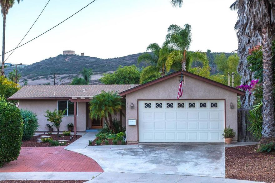 This cozy, single-story Poway home is just waiting for you to pull in the driveway and take a peek.  Nestled at the end of a cul-de-sac-like street, with only one neighbor to the east, instills a sense of privacy.  You'll immediately notice the breezes through the palms and the beaconing of the colorful lantana dotting the path to the front door. "Home" whispers softly in your thoughts. (Supplement)  This 3-bedroom/2-bathroom home offers an open airy floorplan that will entice even the most discerning Buyer. Solar system (to be paid in full through escrow); new interior paint[*]; New carpeting in bedrooms and closets[*]; Dual pane windows [*]; Interior laundry room [*]; Fantastic over-size sparkling pool [*]; large covered patio [*]; 8X8' outdoor shed [*]; unique built-in barbecue [*]; Low maintenance landscaping [*]; Newly sanitized attic space with spray-foam insulation [*]; Located in the top rated Poway Unified School District and a quick drive to shopping, eateries, community services, and the trails and parks that make Poway a place to call "home".  Call for an appointment today.