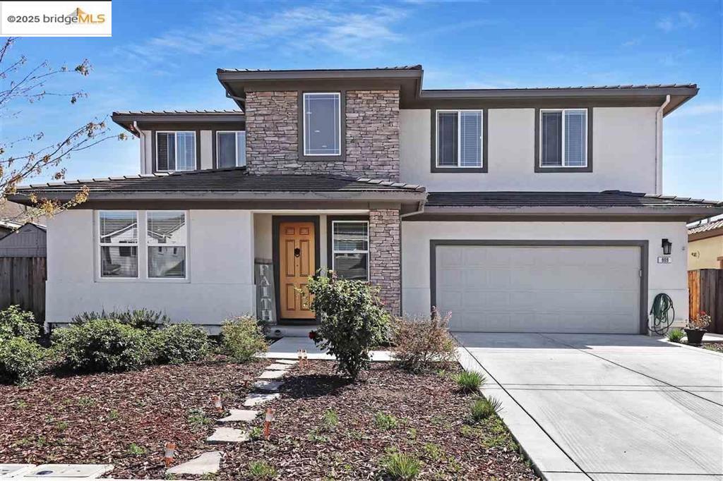 Modern Luxury with Loft & Spacious Design – A Home That Truly Stands Out! Step into this stunning 4-bedroom, 3-bath home with a spacious loft, located in the desirable Emerson Ranch community. The open floor plan, soaring ceilings, and stylish upgrades make this home truly special. The elegant staircase at the entrance creates a grand first impression. Built in 2015, this 3,248 sq ft home offers a gourmet kitchen with granite counters, Bosch stainless steel appliances, a large island, and decorative backsplash. The downstairs bedroom and full bath are perfect for guests or multi-generational living. The upstairs loft is ideal for a media room, play area, or home office. The primary suite features a huge walk-in closet and a spa-like bath with soaking tub and separate shower. Enjoy wood-style flooring, upgraded lighting. The backyard includes low-maintenance turf, pine trees and palm trees —ideal for relaxing or entertaining. Three-car tandem garage adds storage and flexibility. Located near parks, schools, shopping, and Highway 4 for easy commuting. Turnkey and move-in ready—don’t miss this rare opportunity!