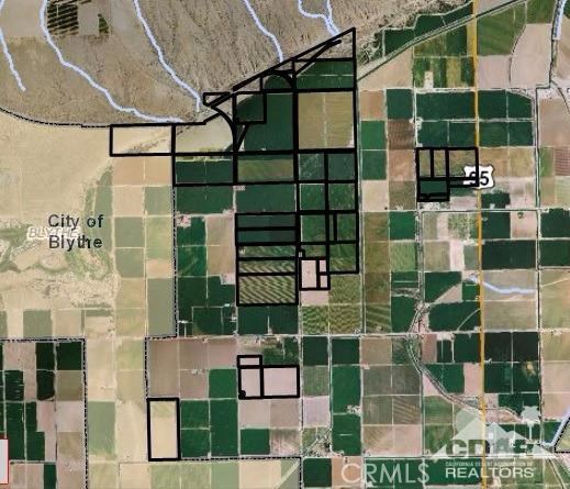 743 water toll acres in the Palo Verde Irrigation District. Also has 3rd priority water rights. Has mostly cement ditches and has alfalfa on most of the land. Property is located close together and is currently leased until Oct 31st 2017. Land is in the MWD fallowing program.