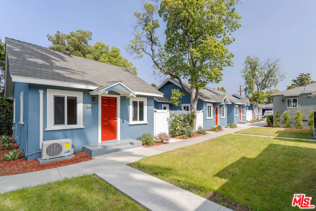 Live in your own home! Very unique courtyard building with detached bungalows. Craftsman style bungalow has everything you want, grey distressed hardwood floors, recessed lighting, custom paint and WASHER & DRYER in unit. Gorgeous kitchen has newer white cabinets with soft close drawers, grey quartz countertops and new stainless, microwave, dishwasher (not pictured), stove and refrigerator. New bathroom with well appointed fixtures and features. New double pane windows throughout and custom blinds. Good sized enclosed side yard, great for summer entertaining and pets! Friendly pets welcome! One assigned parking space in private covered carport space with tons of storage. Great location for commuters near 2 and 134 freeways. Starbucks, grocery stores, Americana Mall and all Glendale has to offer.