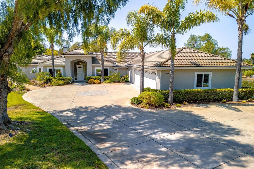 Peaceful Privacy meets practical luxury, at the end of a quiet cul-de-sac, this beautifully designed 3,150 sq ft home sits on 2.6 acres of usable land, offering the ideal combination of space, privacy and function. Ideal split-bedroom floor plan offering both privacy and comfort. The spacious primary suite with oversize walk-in closet with an additional bedroom are thoughtfully positioned on one side of the home while 2 more bedrooms are located on the opposite side perfect for guests, family, or a home office. With 4 bedrooms 3 full baths this layout is designed to accommodate a variety of living needs. Stunning open concept kitchen design with entertaining in mind feathering new Thermador appliances granite countertops and oversized island with large pantry. A rare find, the property includes a spacious 4-car garage with ample overhead storage-perfect for car enthusiasts, hobbyists, or anyone needing extra room for tools, gear or seasonal items. Lots of room for a pool, RV parking or ADU