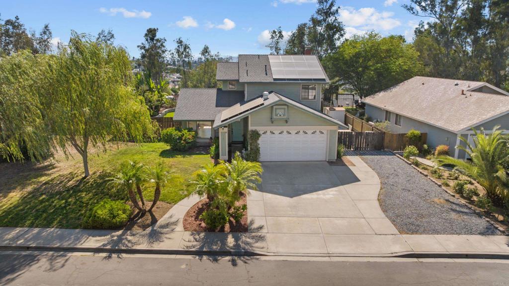 Awesome cul-de-sac location walking distance to downtown Fallbrook! Nice big, private back yard! 30k owned/paid solar system with true up electric bill of approx $500 per year. (based on current owners use) 1 bed 1 bath downstairs, new paint new carpet, no HOA fee, RV parking, views from every room , 2 car garage, plenty of street parking, room for toys, and move in READY!!