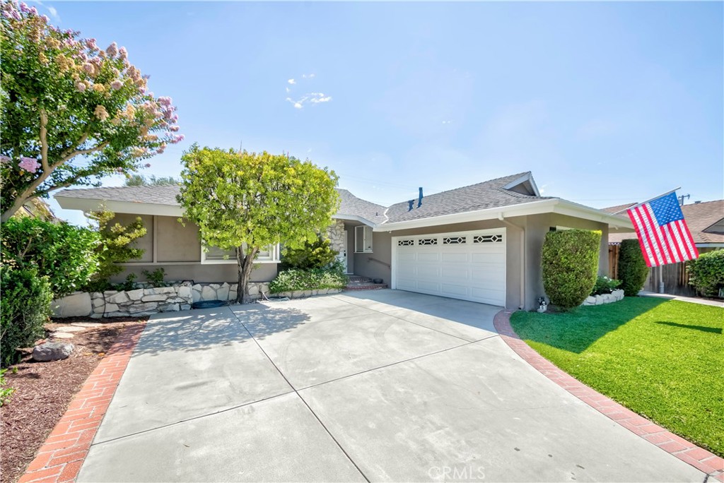 Welcome to 2301 W. Cajon Drive! This charming home is nestled in one of La Habra’s most sought-after neighborhoods. The home features a 1,389 square foot, open concept layout with brand new carpet, laminate and tile floors, spacious 3 bedrooms and a 2-car garage. In the step-down family room, you will find a stone fireplace which adds to the charm of this home. The kitchen has a classic feel with plenty of storage and cabinetry that adds to the warmth and character of the home. Have a snack or your favorite meal while sitting at the quartz kitchen counter bar, upgrade bathrooms, The bright and airy living room has sliding door invite to sparkling swimming pool and summer ready backyard. Picture yourself hosting BBQs, pool parties with family and friends, making memories which will last a lifetime. ceiling fans on every bedroom, energy saving dual pane windows and sliding door entire home, side yard with extra wide covered patio, attached 2-car garage with long driveway can park R.V, Truck or Boat, This home is quietly location in a great school district with Olita Elementary just around the corner. This wonderful home is conveniently situated within close proximity to the great schools, Olita Elementary and Rancho Starbuck Middle School, as well as Oeste Park, Trader Joes, Regal Theaters