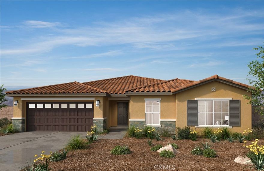 Beautiful Single-Story home in our rancho Madrina community. This home is designed to be ENERGY STAR certified and delivers a superior level of energy-efficient comfort which includes the latest in home insulation and dual-pane windows delivering significant savings on utility bills when compared to a used home and supporting healthier indoor environments! This home features 4 bedrooms and 2 baths, it sits on a 7200 sq ft lot and stainless-steel dishwasher, stove, and microwave, and more! No HOA! Convenient to Hwys. 74 and 79, Shopping and dining nearby.

Photo is a rendering of the model. Buyer can either lease or purchase the Solar.