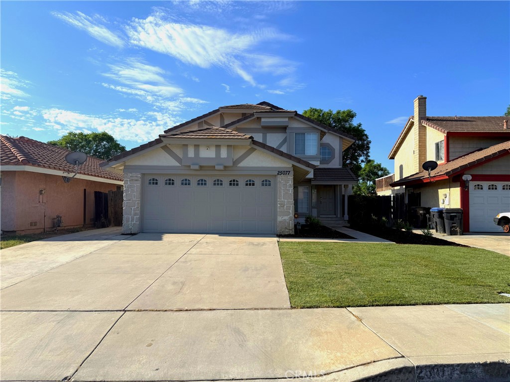 Welcome to 25077 Morning Dove Way, Moreno Valley, CA 92551 – a beautifully updated two-story home offering comfort, style, and plenty of space!
This spacious property features 4 bedrooms and 2.5 bathrooms, freshly enhanced with new exterior paint, refreshed landscaping, and serviced A/C for peace of mind. Step inside to discover an inviting living room with a cozy fireplace, and a large kitchen with newer-style cabinets, countertops, and appliances, ideal for cooking and gatherings. Tile flooring throughout adds durability and easy maintenance. Convenience is key with a bedroom and half bathroom located downstairs, perfect for guests or multi-generational living. Upstairs, the primary suite boasts an attached bathroom, while additional bedrooms are generously sized. The lovely backyard with a patio area provides the perfect setting for outdoor entertaining, BBQs, or simply relaxing in your private space. An attached two-car garage with a driveway adds extra parking and storage.
This move-in ready home combines functionality and charm in a prime Moreno Valley location close to schools, parks, shopping, and freeways.
Don’t miss out on this beautiful home with room for everyone!