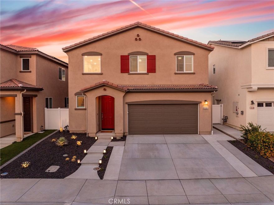 Welcome to this stunning 3-bedroom, 2.5-bath home offers over 1,600 sq. ft., an open-concept living in the highly sought-after, award-winning Temecula School District. Walking through the front door you will immediately appreciate how well maintained the home is. The large kitchen that offers tons of countertop space opens up to the living room, making the home perfect for family gatherings. Over the past two years, more than $50,000 in upgrades have been added, including paid-off solar, professional landscaping with hardscaping which expanded the front driveway, custom trim lighting, luxury vinyl plank through the second level and multiple entertainment built-ins. Upstairs, the luxurious primary suite boasts a large walk-in closet, a beautifully appointed bathroom with upgraded cabinetry. Additional upgrades include a gazebo, whole-house water filtration, added privacy in the backyard, and more. Combining the convenience of new construction with premium finishes, this home is truly move-in ready in one of Temecula’s most desirable communities.