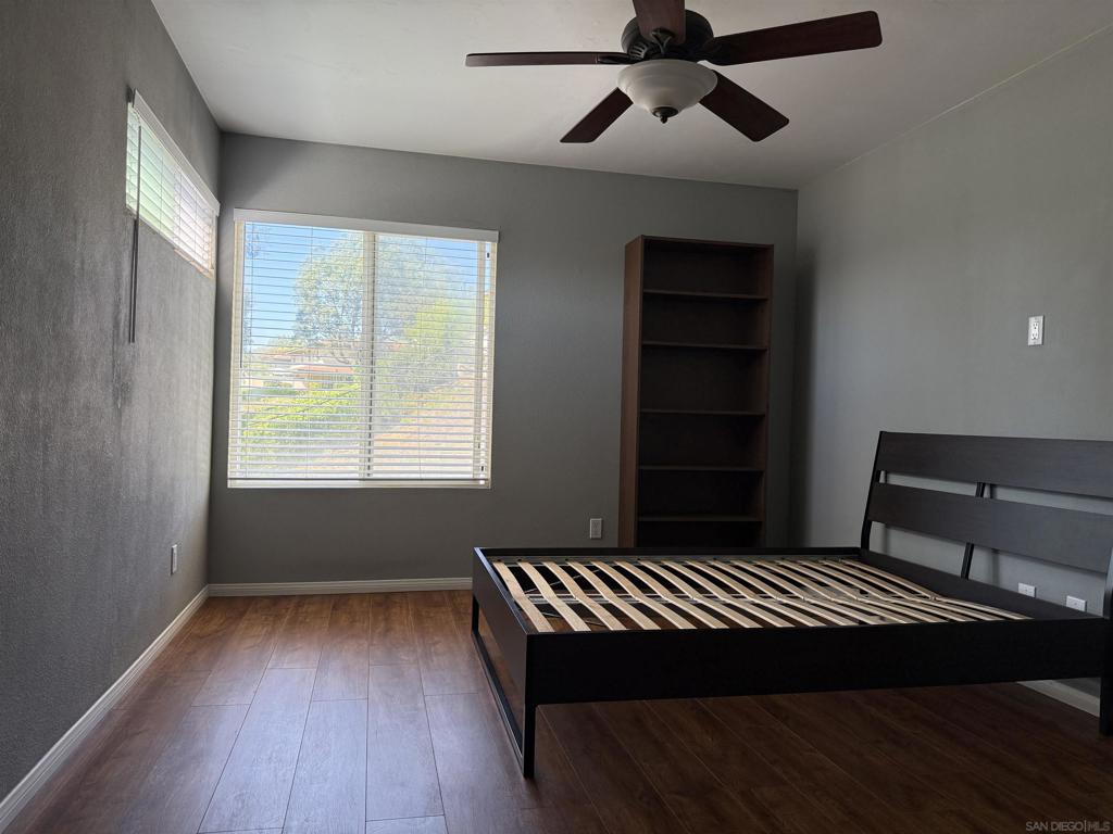 Located just 5 miles from Qualcomm and 3.5 miles from Intel, this spacious 2 bed, 2 bath, 2 parking, 956 sq. ft. second-floor apartment offers a main bedroom for rent with its own private bathroom and parking space. The unit includes a fully equipped kitchen with a cooking range hood vented to the outside, laminate floors in the living room and bedrooms, in-unit washer and dryer, central A/C and heating, and an attached garage. The main bedroom can be furnished with a full-size bed and bookshelf if desired. Water (hot and cold) and internet are included, and electricity and internet are shared with the current roommate, a working professional. The apartment is move-in ready, no Airbnb or short-term rentals are allowed, and this is a no-pet, non-smoking home.