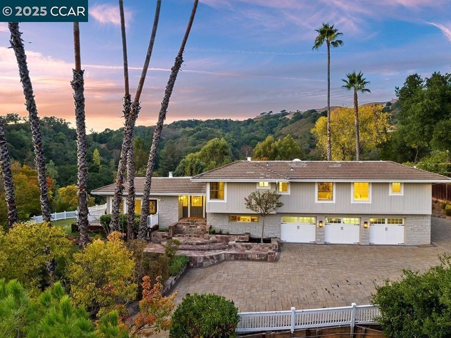 Happy Valley Glen Retreat!  Epic setting in one of Lafayette’s most desirable neighborhoods, walking distance to vibrant downtown and Bart, this delightful home and property offer stunning views, gorgeous outdoor living with swimming pool and yard spaces that capture the nearly 360 degree views of the hills.  With spanning windows and glass French doors in every living space, natural light and indoor outdoor living are showcased throughout.  Gated entrance, beautiful stone work, 3 car garage, quality details and finish work.  Thoughtful design of the home shows architectural integrity.  It is private, peaceful & in harmony with nature - fabulous for both entertaining and California day-to-day living.  Large center-isle kitchen features rich cabinetry, leathered granite, high end stainless appliances plus a full bar.  Primary retreat with fireplace, walk-in closet, spa-like bath.  The grounds include wrap around decks and flagstone patios, faux lawns and a beautiful swimming pool.  Conveniently close to vibrant downtown with access to Highway 24 and Bart, the location is ideal.  The Happy Valley Glen neighborhood has a special community feel.  The highly acclaimed Lafayette schools are among the best in the State.  Happy Valley Elementary, Stanley Middle and Acalanes High School.