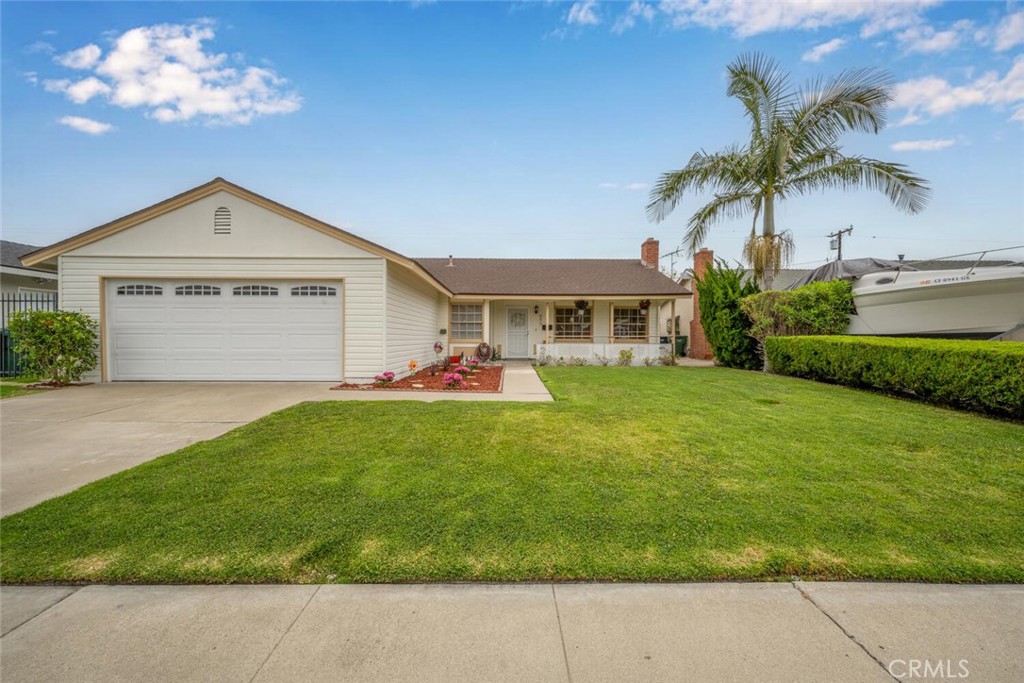 Charming 4 bedroom, 2 bath home in the highly sought after Circle View Elementary/Sunkist Plaza neighborhood of Huntington Beach. Centrally located just minutes from the 405, soon to be reimagined Westminster Mall with new restaurant’s/shopping, Bella Terra, Marina High School, Meadowlark golf course, area beaches and more. Beautifully maintained landscaping with flowers greats you at the front of the home and the large and lush backyard is perfect for entertaining.
The home features new paint, new carpet, new light fixtures and previously updated hall bath as well as scraped ceilings.
Open concept family room, dining, bar/breakfast nook provide ample seating for guests and plenty of storage. Inside laundry is a plus and is located just beyond the kitchen at the rear of the home. The spacious master bedroom boasts an ensuite bath and dual closets. Don’t miss this opportunity to make this beautiful home yours!