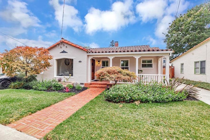Welcome to this charming Spanish-style casita, a 2-bedroom, 2-bath home on a peaceful tree-lined street in the heart of Willow Glen. With 1,303 sq. ft. of single-level living on a 4,361 sq. ft. lot, this home blends timeless charm with modern updates. Features include gleaming hardwood floors, a chefs kitchen with skylight, central AC, and an updated primary suite bathroom. A versatile den can serve as a home office or be converted into a third bedroom. The low-maintenance backyard is highlighted by flourishing citrus trees including orange, lime, and more that produce an abundance of fruit. Just steps from downtown Willow Glens shops, cafes, and parks, schools this neighborhood is known for its welcoming community spirit with block parties, Halloween festivities, and festive holiday decorations. Can't miss this opportunity to live in one of the most desired street in Willow Glen!