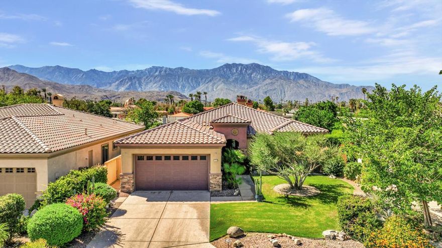 Behind the private gates of Rancho Paloma, discover a home that delivers both comfort and confidence in every detail. This 2,463 sq. ft. single-story residence, originally chosen by the builder as his personal home, offers not just style, but lasting value.The open-concept great room, complete with a cozy fireplace, flows into a formal dining room--perfect for hosting family gatherings, game nights, or holidays. The kitchen makes daily life easy and elegant with stainless steel appliances, granite counters, a center island, breakfast nook, walk-in pantry, and a built-in desk.Step outside and you'll find a backyard retreat designed to make every day feel like a vacation. With sweeping western mountain views, a private pool and spa with waterfall, outdoor fireplace, covered patio with electric shades, and multiple seating areas, it's the perfect blend of relaxation and entertainment.The primary suite feels like your personal spa, with dual vanities, soaking tub, walk-in shower, fireplace, and a custom California closet. Two additional bedrooms, one with its own en suite, provide flexible space for guests, hobbies, or even a home office. A separate laundry room, oversized pantry, and extended garage with A/C and storage add everyday convenience.Where this home truly shines for the long term is in its smart upgrades. Paid solar lowers energy bills, while two newer HVAC systems and an instant hot water system ensure efficiency. An electric pool heater and pump, new electrical panel, and a Generac natural gas backup generator add peace of mind, keeping you comfortable and connected in any situation. LED landscape lighting and premium insulation complete the picture. With HOA dues at just $165/month, you'll enjoy a secure, well-maintained community without the heavy expense.This is more than a beautiful home--it's a financially sound, worry-free lifestyle retreat designed for those who appreciate both comfort and confidence in their investment.See the full list of all improvements in the document tab above.